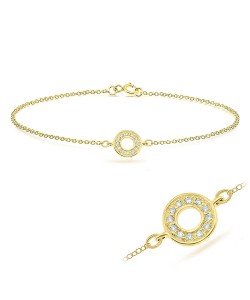 Circle with CZ Stones Bracelet BRS-355-GP